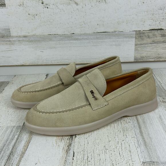 Bruno magli womens 9 tan suede loafers shoes fall winter italian casual work